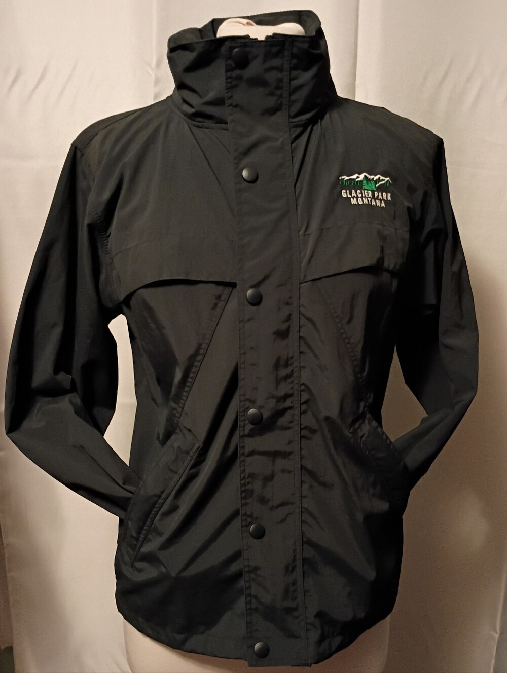 Glacier Park Montana Packable Weather Resistant Jacket Hooded Unisex Small NWOT